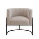 preview thumbnail 3 of 4, Upholstered Linen Accent Chair with Black Metal Stand,Mid-Century Living Room Leisure Chair with Curve Backrest