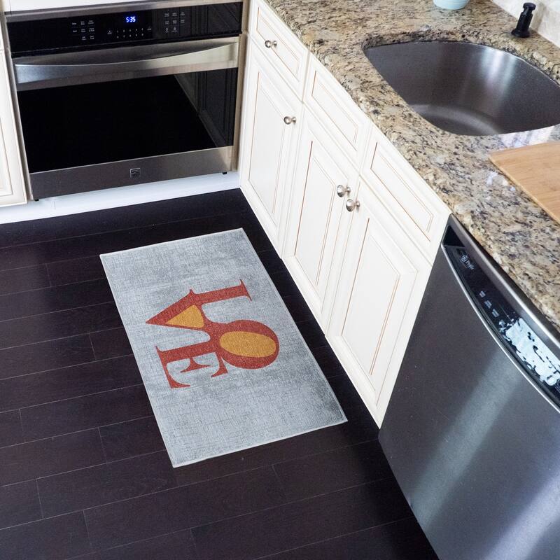 SussexHome Non-Skid Ultra-Thin Area Rugs for Laundry Room, Entryway, Bathroom and Kitchen - Washable Multipurpose Floor Mat