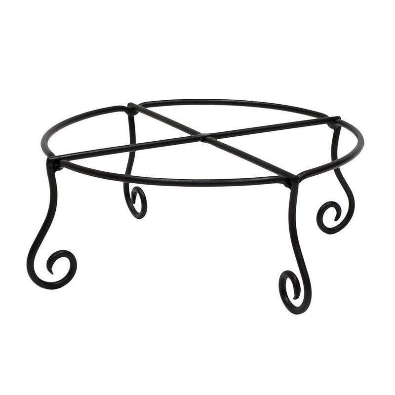 Piazza Flower Pot Plant Stand - 16 x 16 x 6 inches - Black