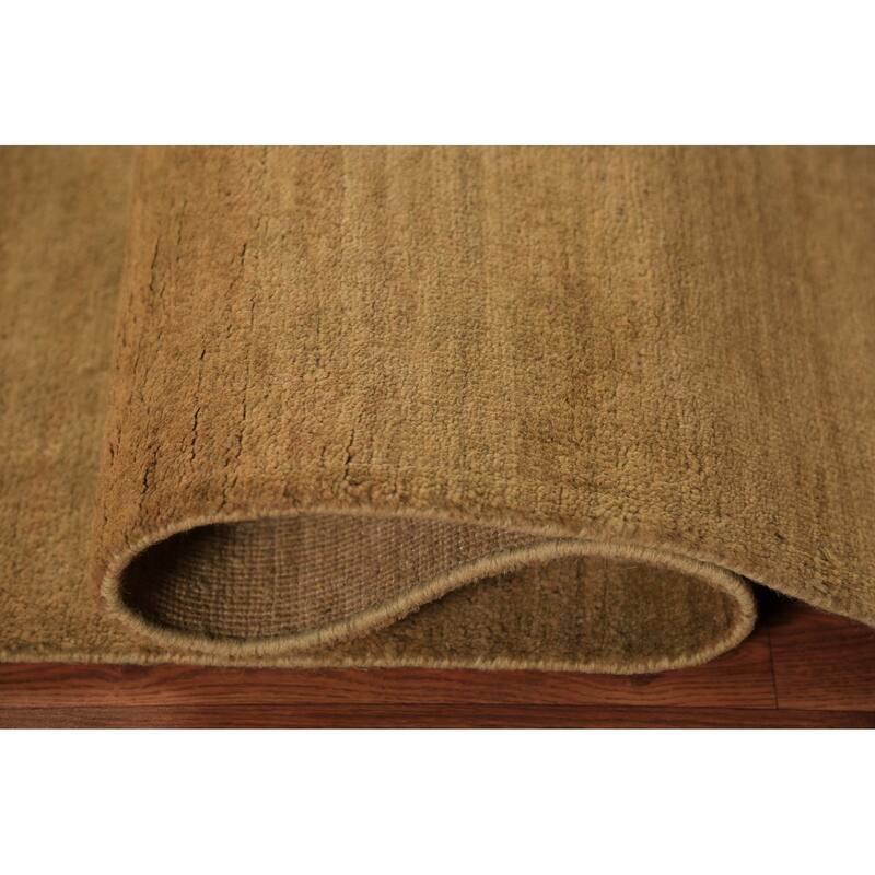 Modern Yellow Gabbeh Oriental Area Rug Handmade Wool Carpet - 5'0" x 6'7"