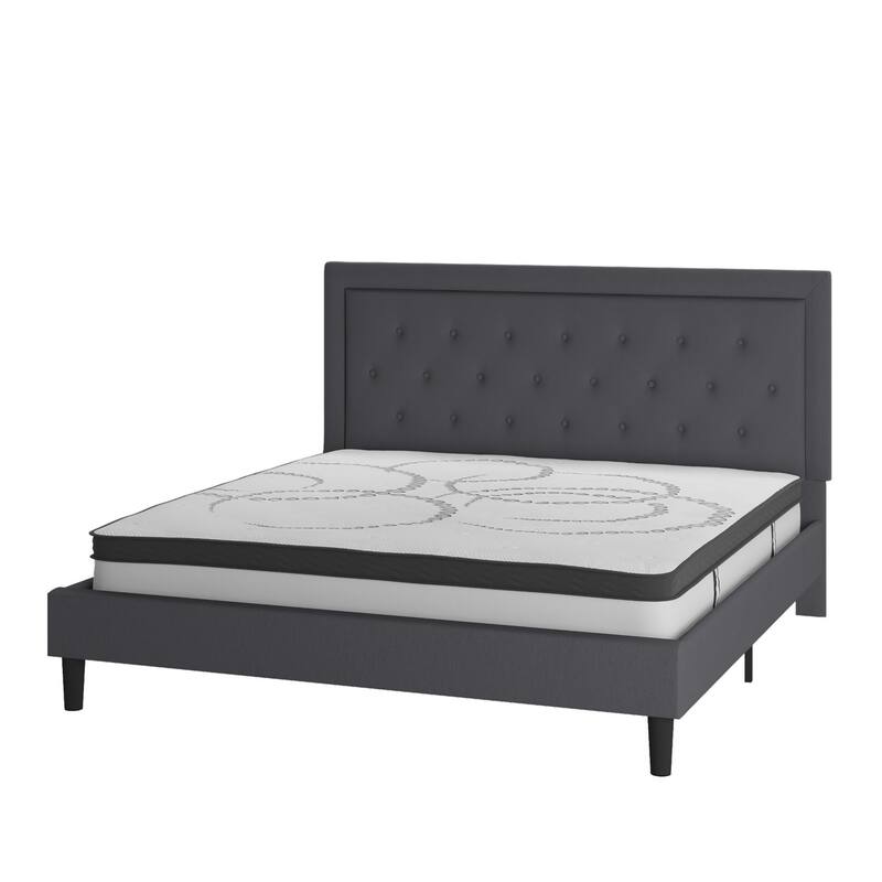 Tufted Platform Bed with 10in. Pocket Spring Mattress