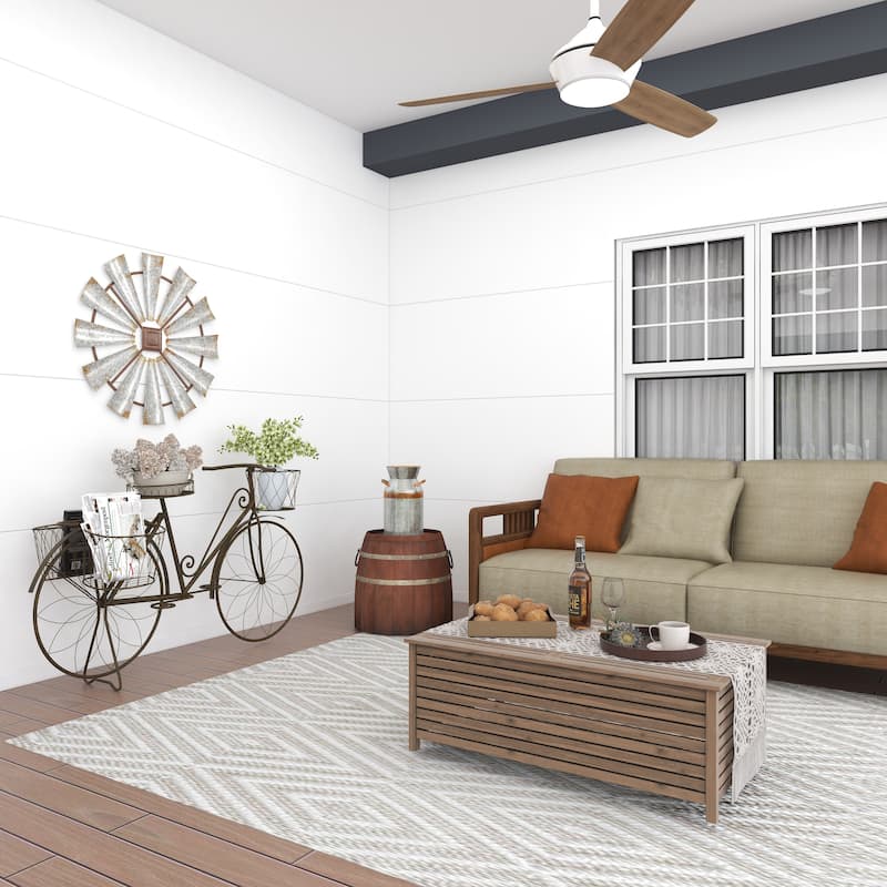 Gray Metal Milk Can Vase