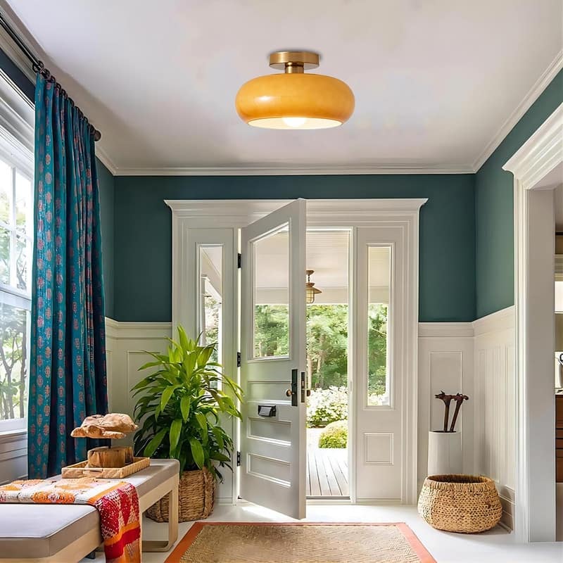 10.6 Inch light fixture orange ceiling lighting iron bedroom light for ceiling - N/A