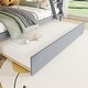 preview thumbnail 4 of 10, Grey Twin over Full Wood Bunk Bed Convertible Beds with Twin Size Pull-Out Trundle