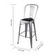 preview thumbnail 25 of 24, High Back Metal Barstool with Black/Brown Leather Cushion-Set of 2