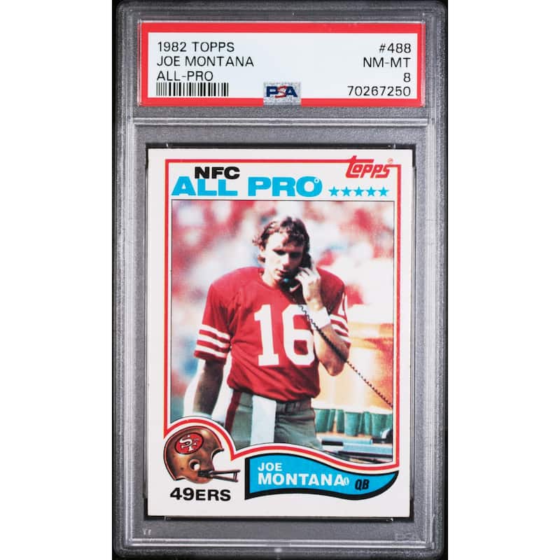 Joe Montana 1982 Topps All-Pro Football Card #488 Graded PSA 8 - 8'6" x 11'6"