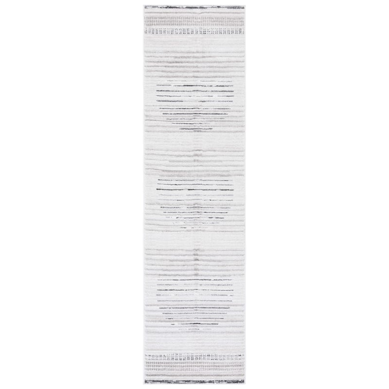 SAFAVIEH Alamo Shigeyo Modern Rustic Rug - 2'2" x 8' Runner - Ivory/Grey
