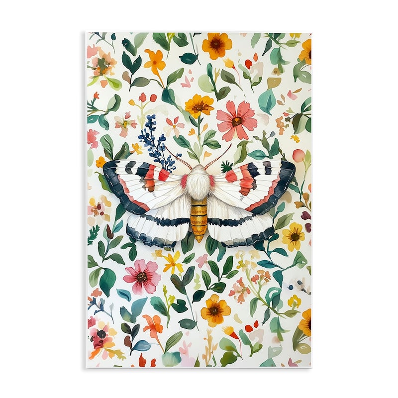 Stupell Butterfly & Bright Flowers Wall Plaque Art Design By The Dutch Lady - 13 x 19