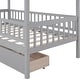 preview thumbnail 28 of 28, Twin House Bed with 2 Storage Drawers,Rails and Roof for Kids