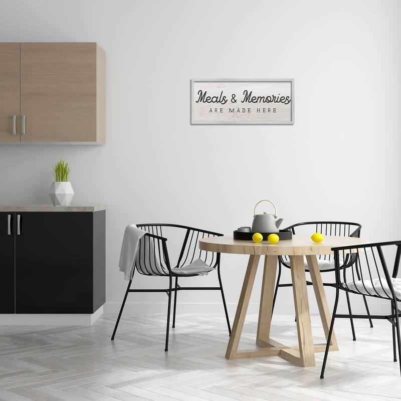 Stupell Meals & Memories Made Here Rustic Kitchen Sign Framed Wall Art - Black