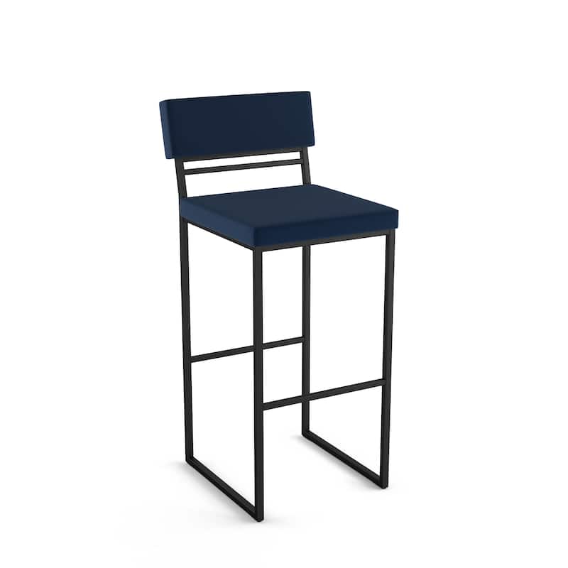 Amisco Everly Counter and Bar Stool - Blue Polyurethane / Black Metal - Bar Height