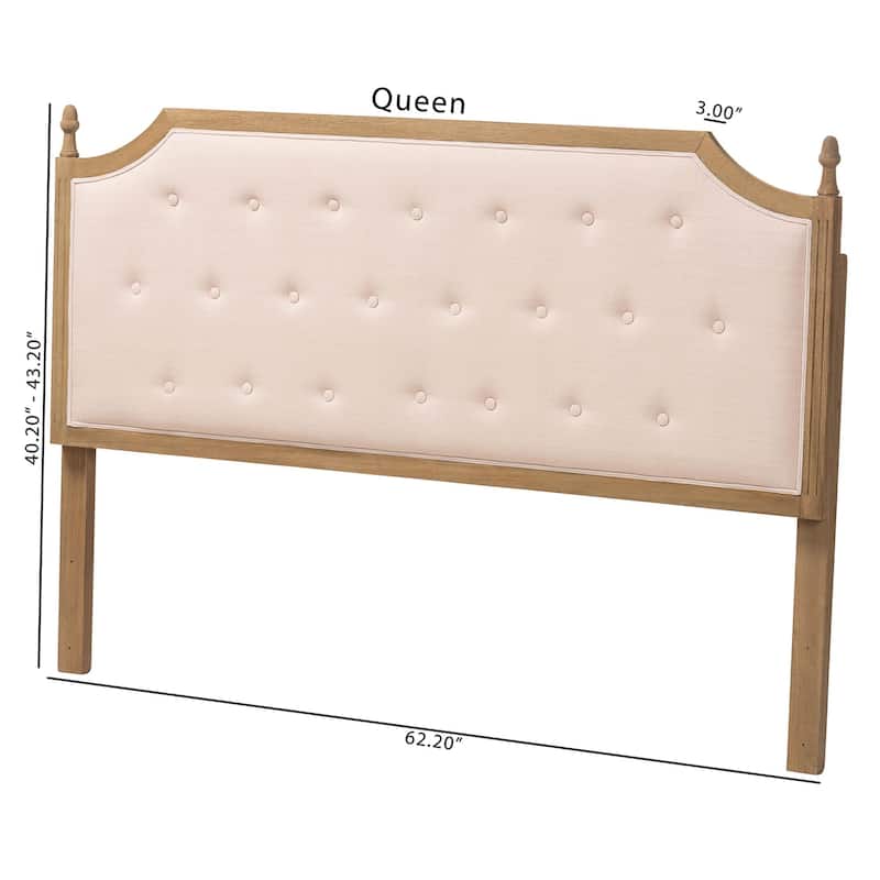 Lourdes Upholstered Headboard with Solid Wood Frame - Tufted Backrest Panel with Curved Top, Elegant Bedroom Décor, Queen Size