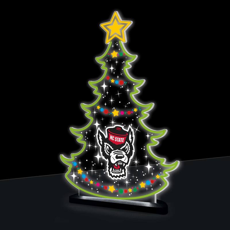 10" LED Tabletop Christmas Tree Desklite Sign, North Carolina State University