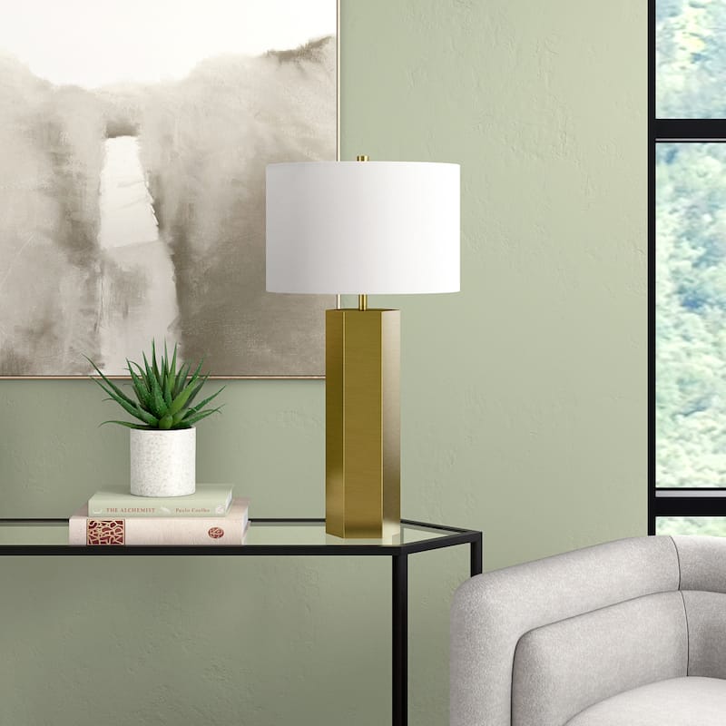 Warren 27.25" Tall Table Lamp with Fabric Shade - 27.5" Tall