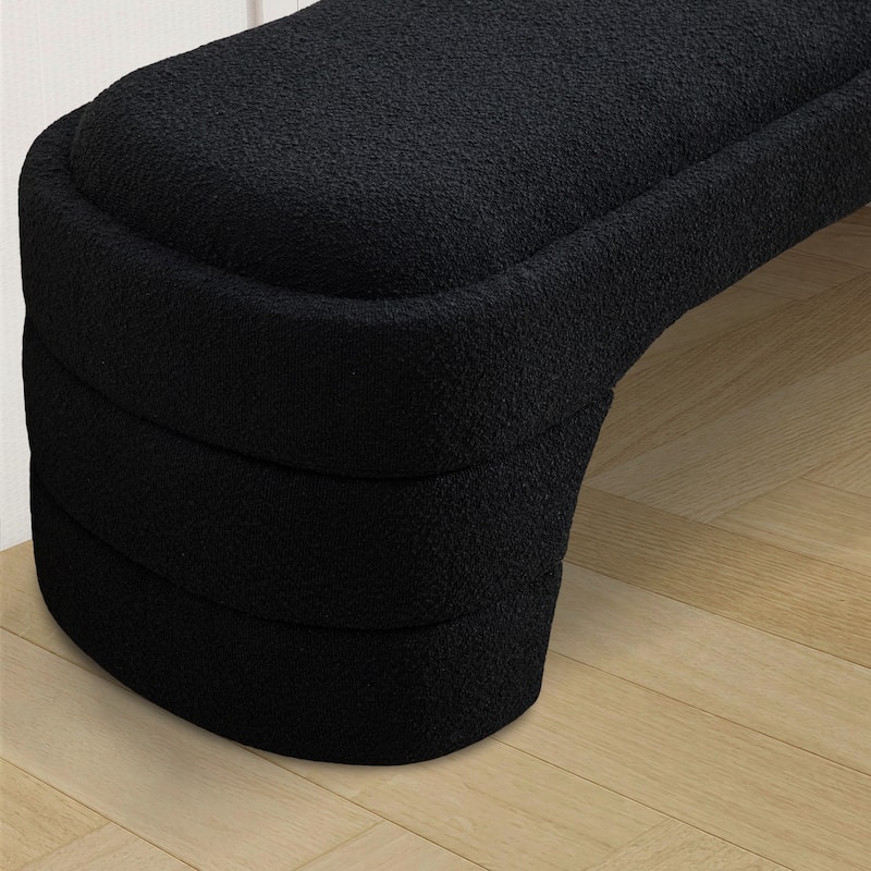 65"W Chenille Upholstered End of Bench ,Entryway Shoe Bench,FootStool Ottoman for Bedroom, Living Room