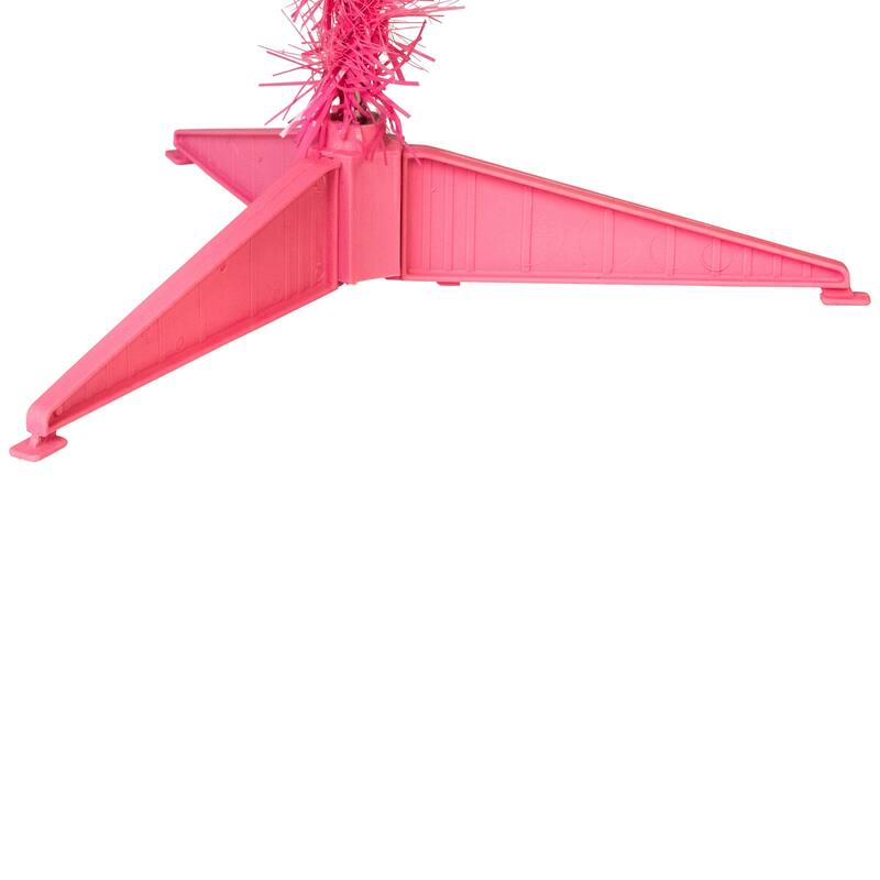 Artificial Tinsel Christmas Tree - 3' - Pink - Unlit - 3 Foot
