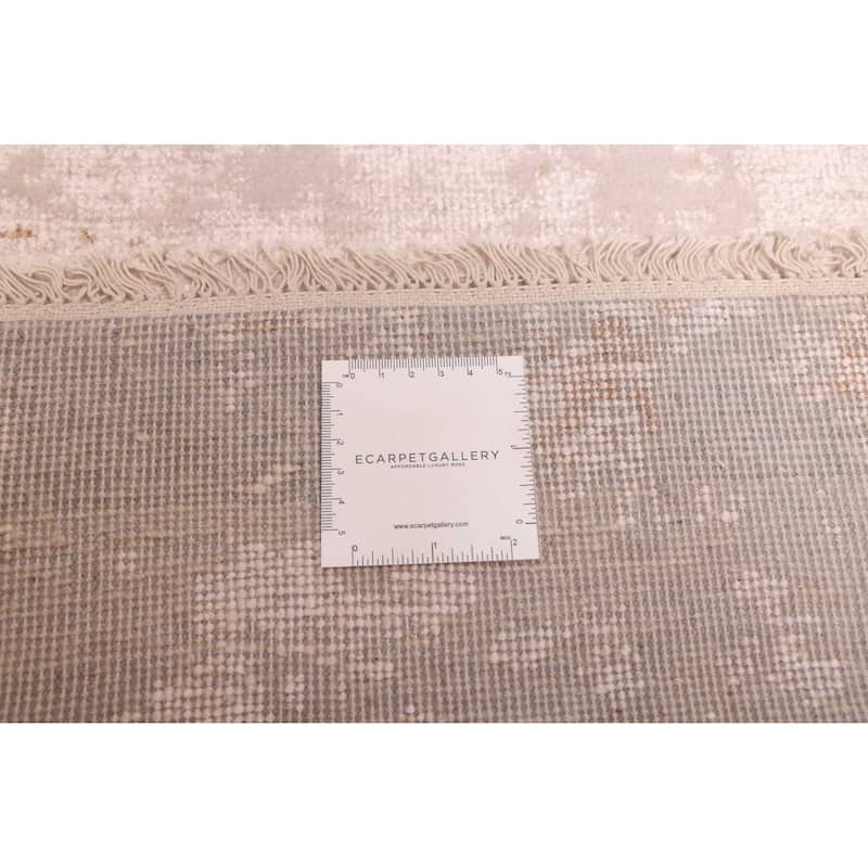 ECARPETGALLERY Hand-knotted Legacy Beige Silk, Wool Rug - 2'5 x 11'6