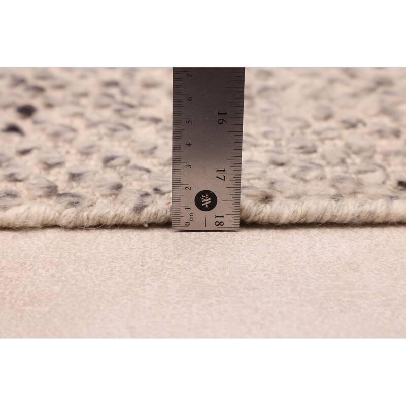 ECARPETGALLERY Hand-knotted Looma Light Grey Wool Rug - 7'10 x 9'9