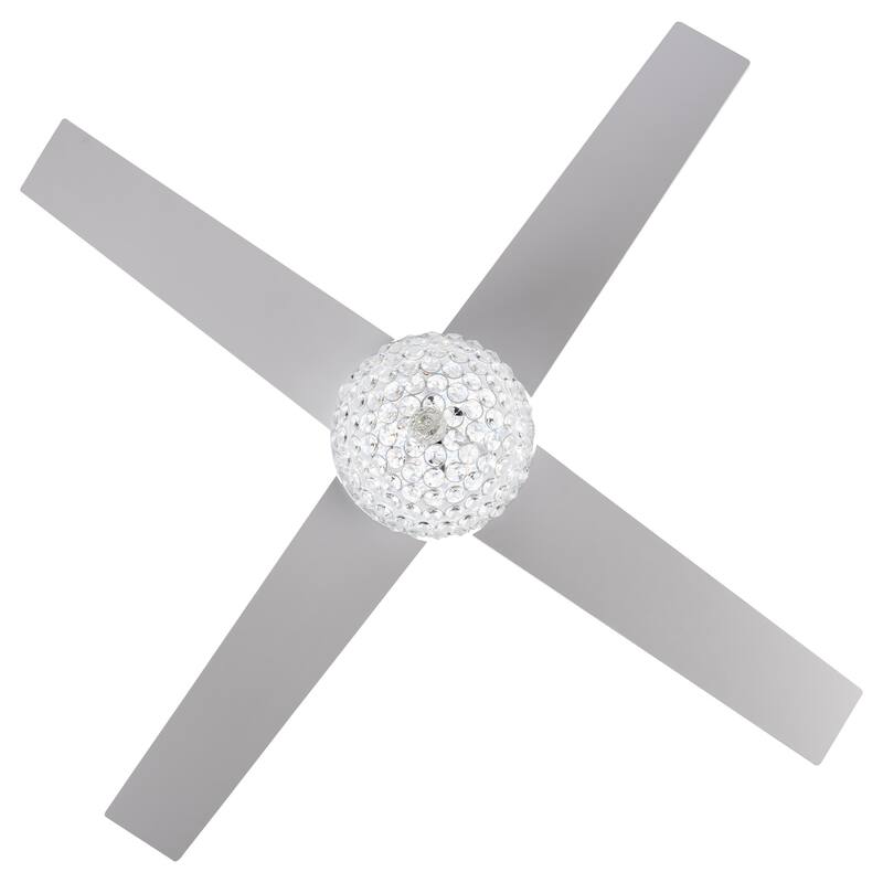 Belladepot 52" Modern Crystal Ceiling Fan with LED Light, Remote Control, Reversible