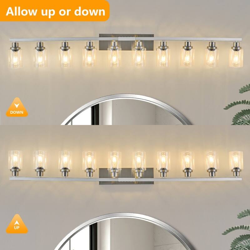 Bathroom Vanity Light With Clear Glass Shades For Vanity Mirror, Bathroom, Or Hallway