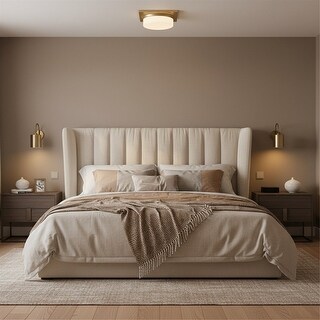 13-in Antique Brass LED Flush Mount