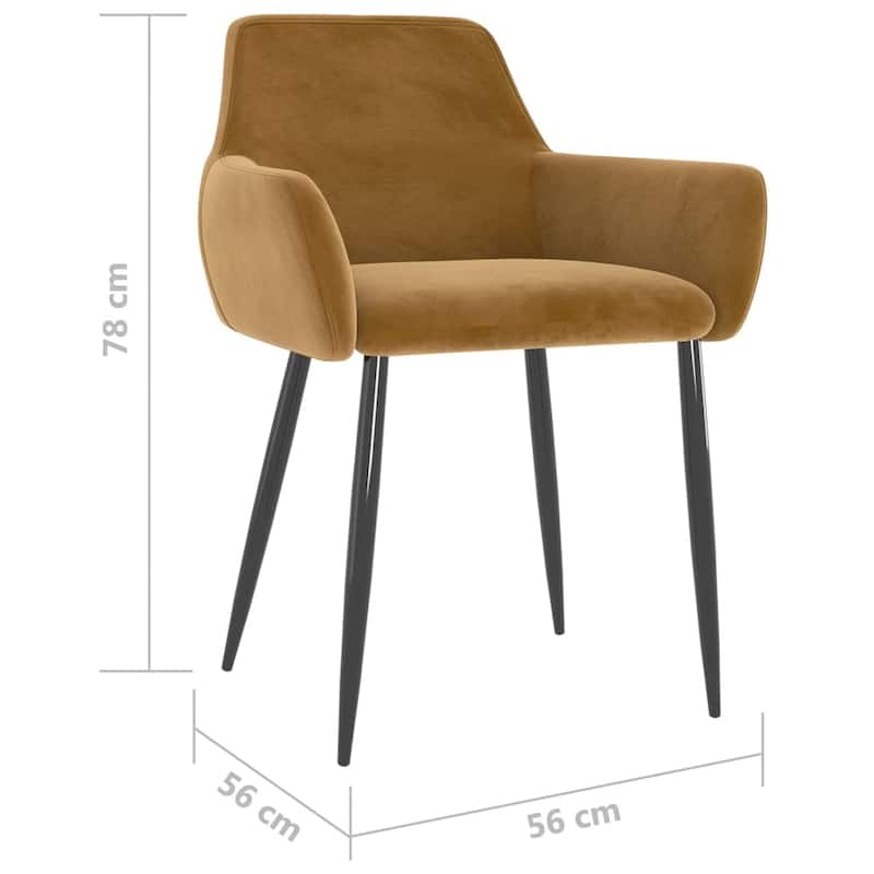 vidaXL Dining Chairs Upholstered Chair with Metal Legs for Living Room Velvet - 22" x 22" x 30.7"