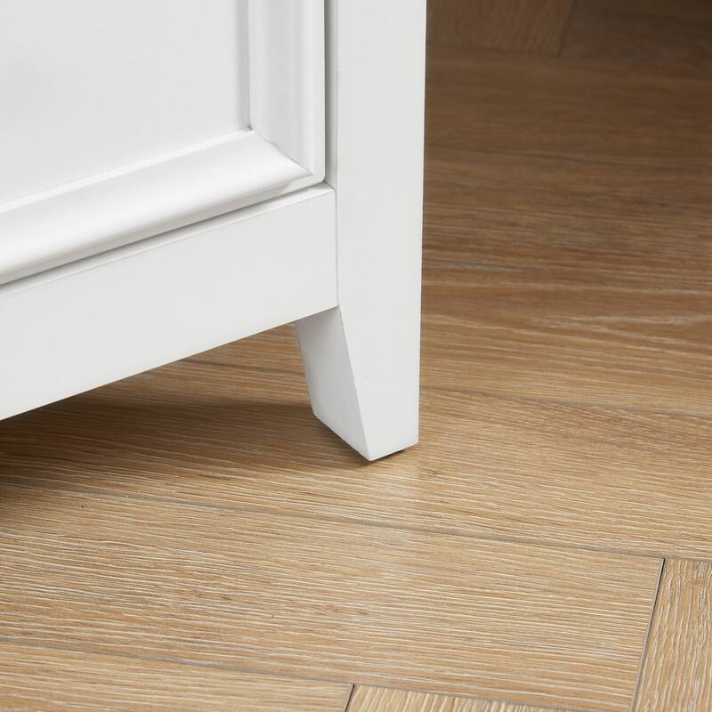 Crisp White 6-Drawer Dresser, Elegant Living Room Storage Solution