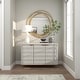 preview thumbnail 23 of 32, Stylish Metal Wall Mirror with Overlapping Circles and Foiled Finish - Gold or Gray