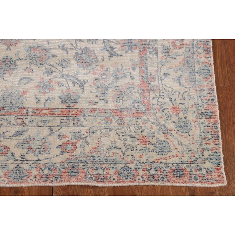 Floral Abstract Oriental Area Rug Hand-Knotted Wool Carpet - 5'3"x 7'6"