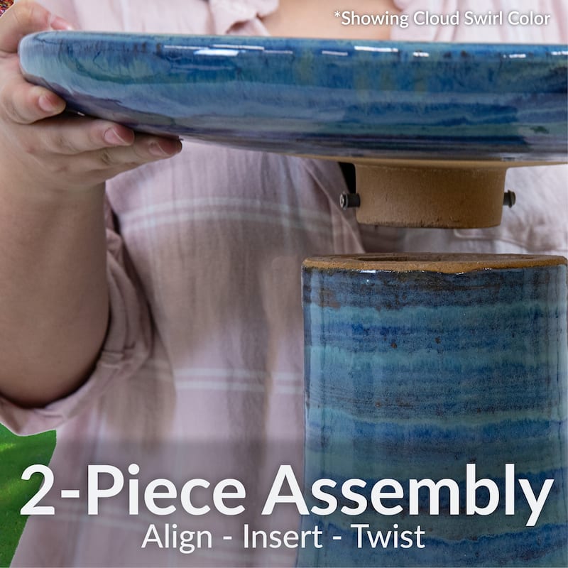 Sunnydaze Duo-Tone Ceramic Bird Bath