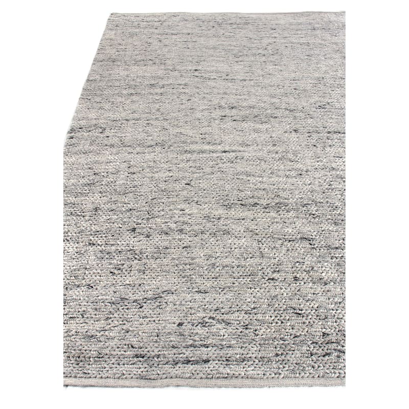 EXQUISITE RUGS Lauryn Handwoven Polyester/Cotton Silver Area Rug.
