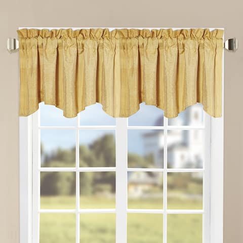 Marquesa Dots Embroidery Silk Blended 2 Piece Valance Set - 46" x 19"