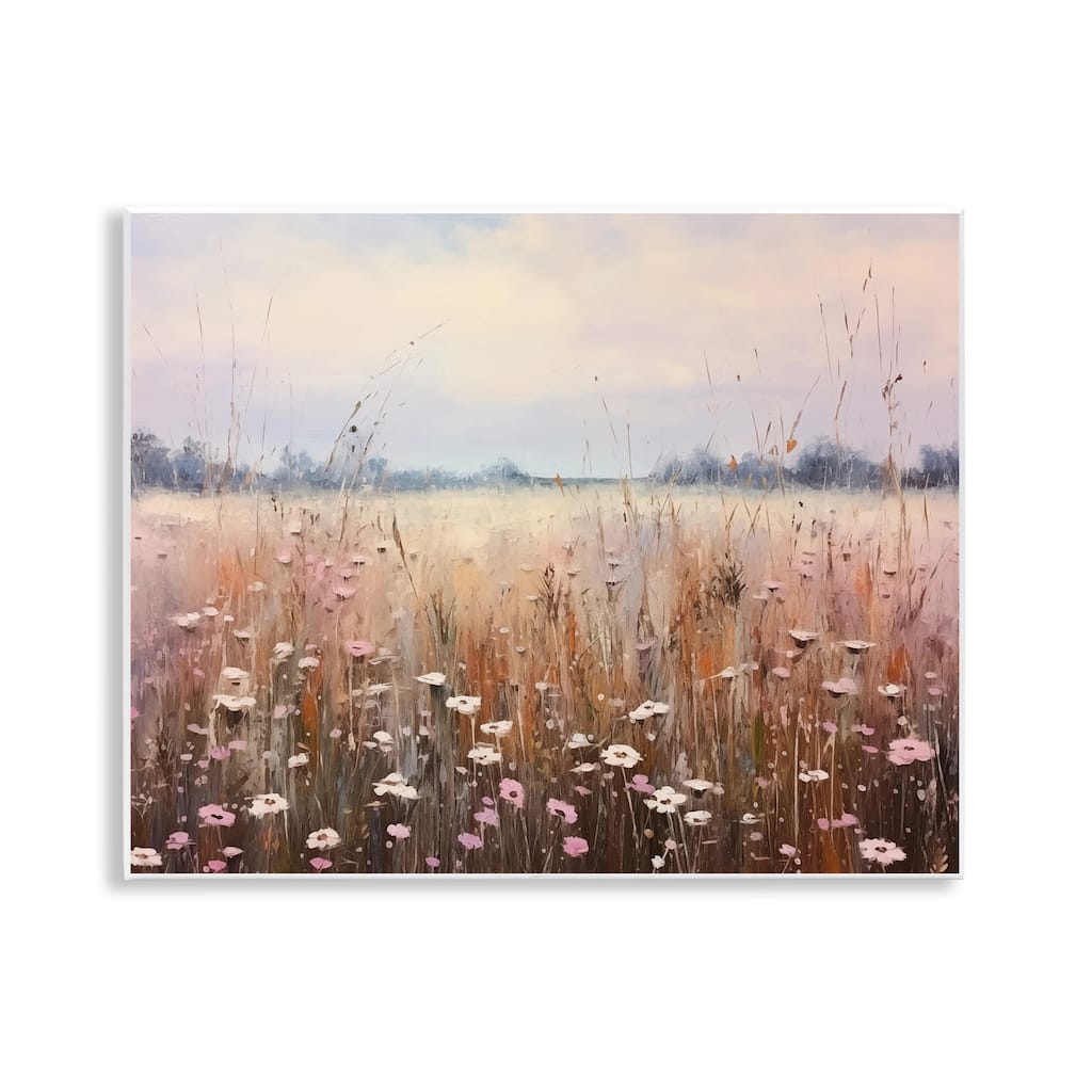 Stupell Neutral Tone Wildflower Field Wall Plaque Art Design By Arlington Prints