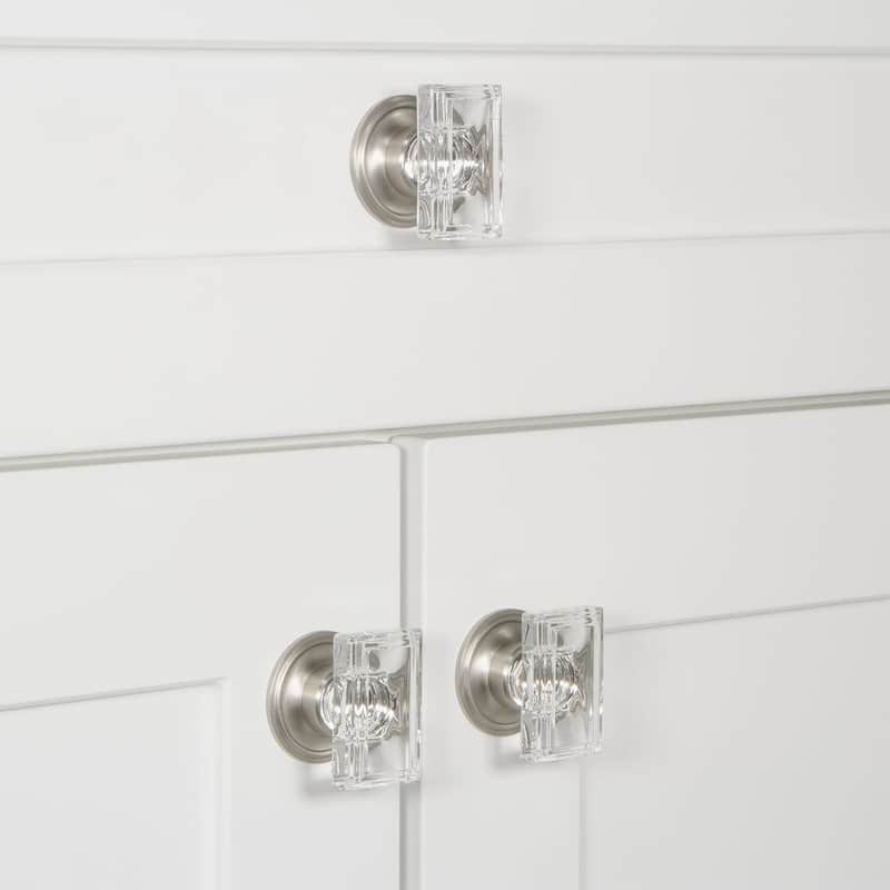 Grandeur CARR-CRYS-KNOB-LG-GEO Carre 1-3/4” Crystal Rectangular