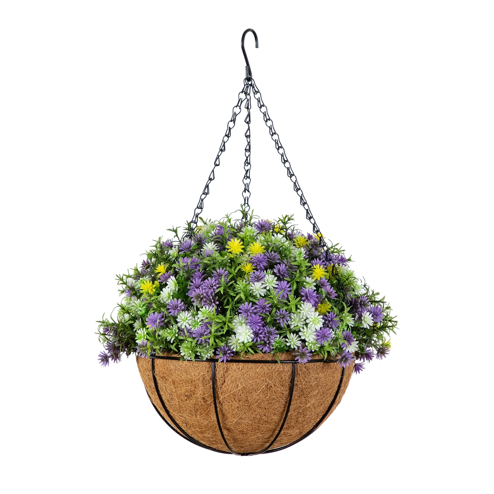 19-in UV Resistant Dandelion and Rosemary Hanging Basket