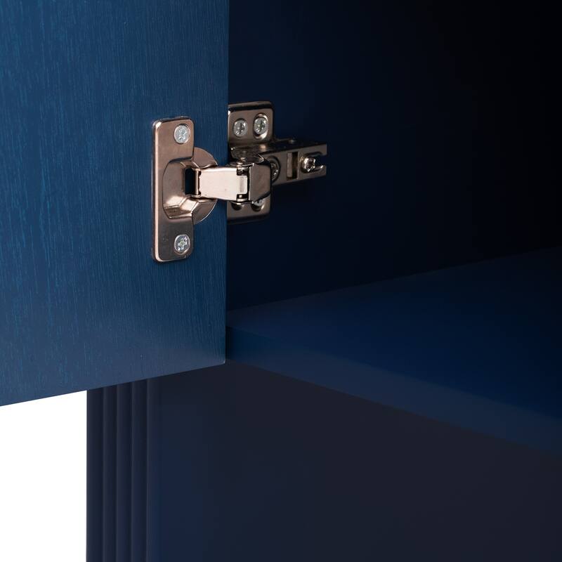 62.2"Wave-Pattern Console Table with 4 Doors and Adjustable Shelf,Curved Design Sofa Table Behind Couch