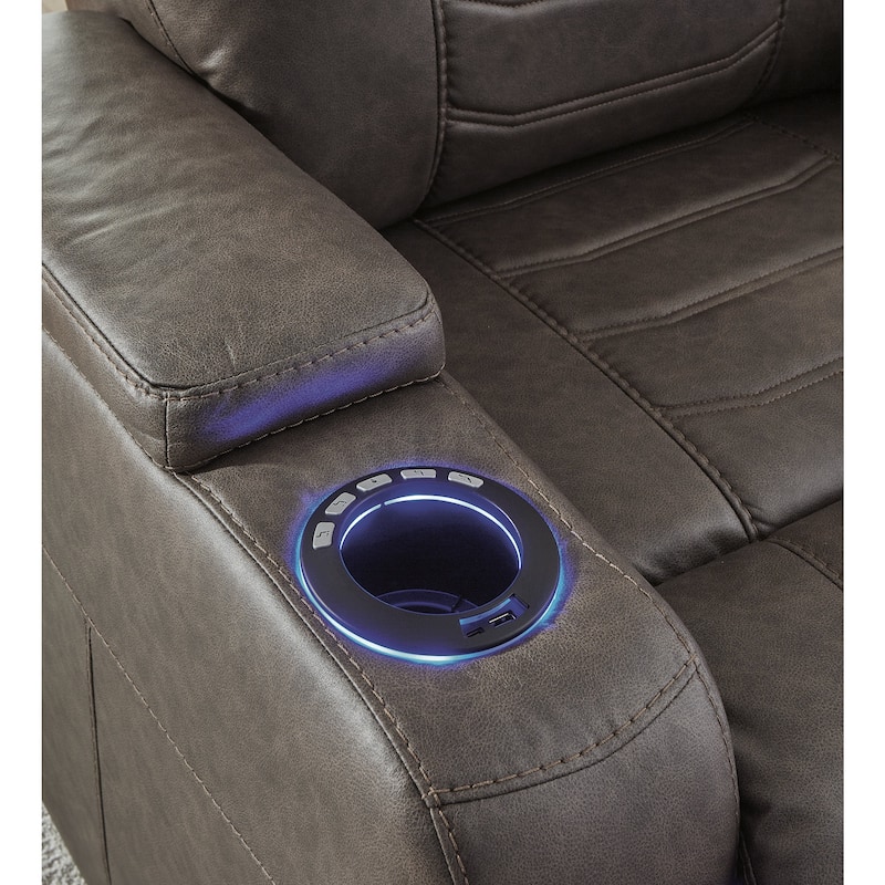 Signature Design by Ashley Schooner Rocks Power Recliner with Adjustable Headrest