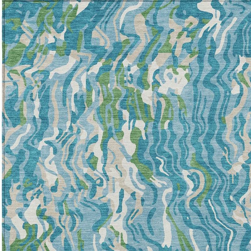 HomeRoots Abstract Transitional Rectangle Outdoor Rug