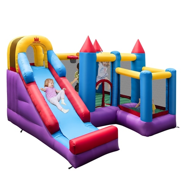  Intex Inflatable Jump-O-Lene Indoor or Outdoor Kids Playhouse  Trampoline Bounce Castle House with 120V Electric Quick Fill Air Pump :  Toys & Games