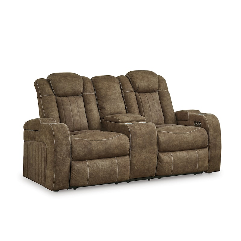 Signature Design by Ashley Wolfridge Brindle Power Reclining Loveseat - 75"W x 42"D x 42"H