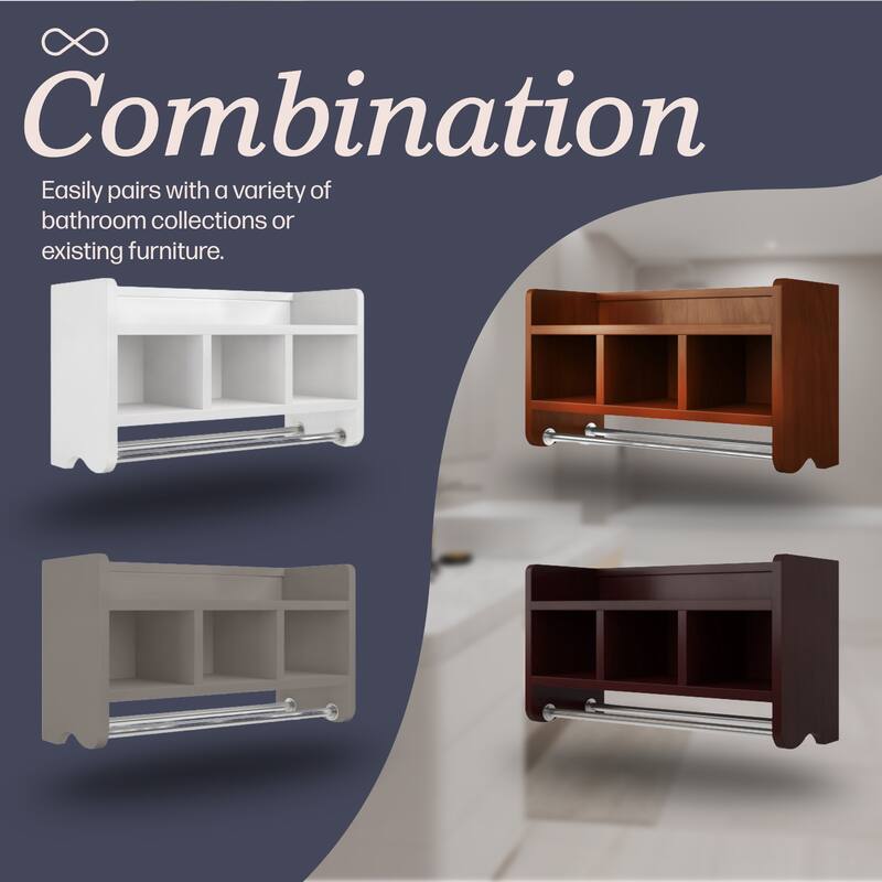 Alaterre 25-inch Wood Bath Storage Shelf