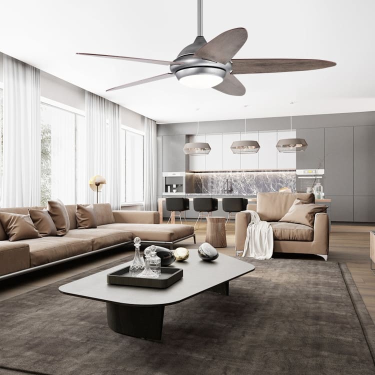 52 Inch Ceiling Fan with Lights and 3 Lighting Colors - 52" (D)