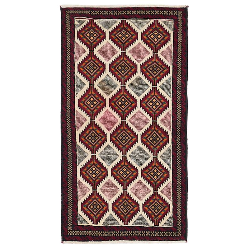 ECARPETGALLERY Hand-knotted Teimani Cream Wool Rug - 3'3 x 6'2