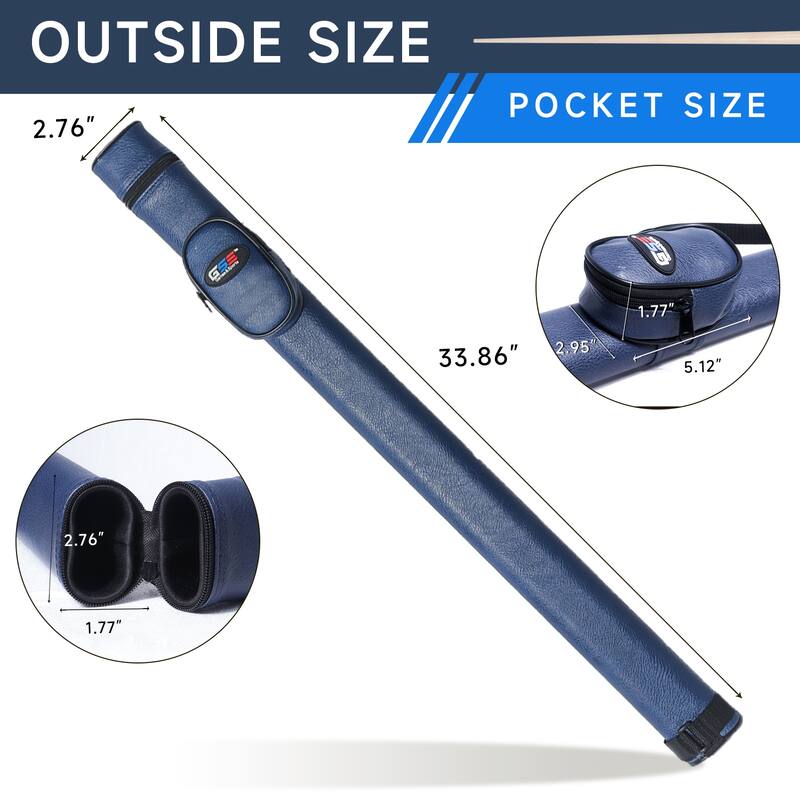 GSE™ 1x1 Hard Billiard Pool Cue Stick Carrying Case, Billiard Cue Case Holds 1 Butts/1 Shafts (5 Colors)