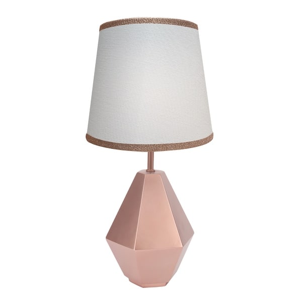 slide 2 of 4, Lambs & Ivy Rose Gold Modern Hexagon Nursery Lamp with Shade & Bulb