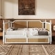 preview thumbnail 3 of 8, Traditional Style Rattan Twin Size Daybed with Twin Size Trundle ,Antique White