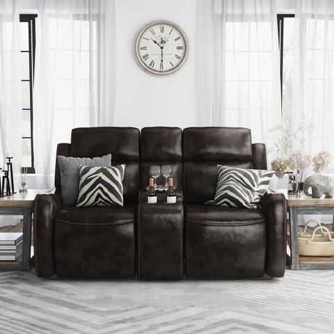 Furniture of America Norla Traditional Power Recliner Loveseat