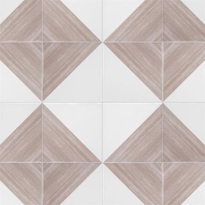 Merola Tile Triangle Rustique Glossy Taupe 6" x 6" Ceramic Wall Tile