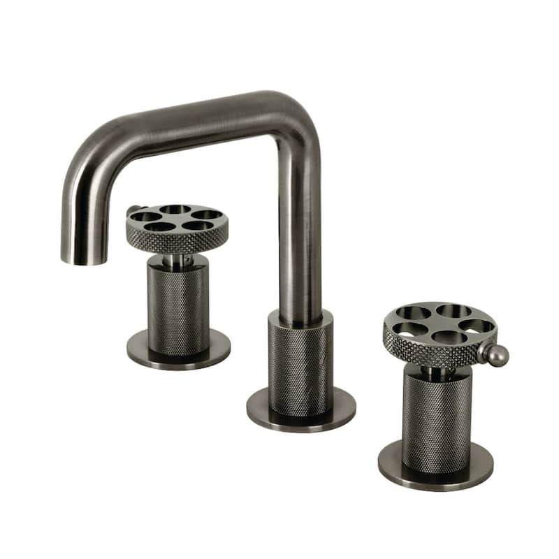 Kingston Brass KS141.RKX Webb 1.2 GPM Widespread Bathroom Faucet with - Black Stainless