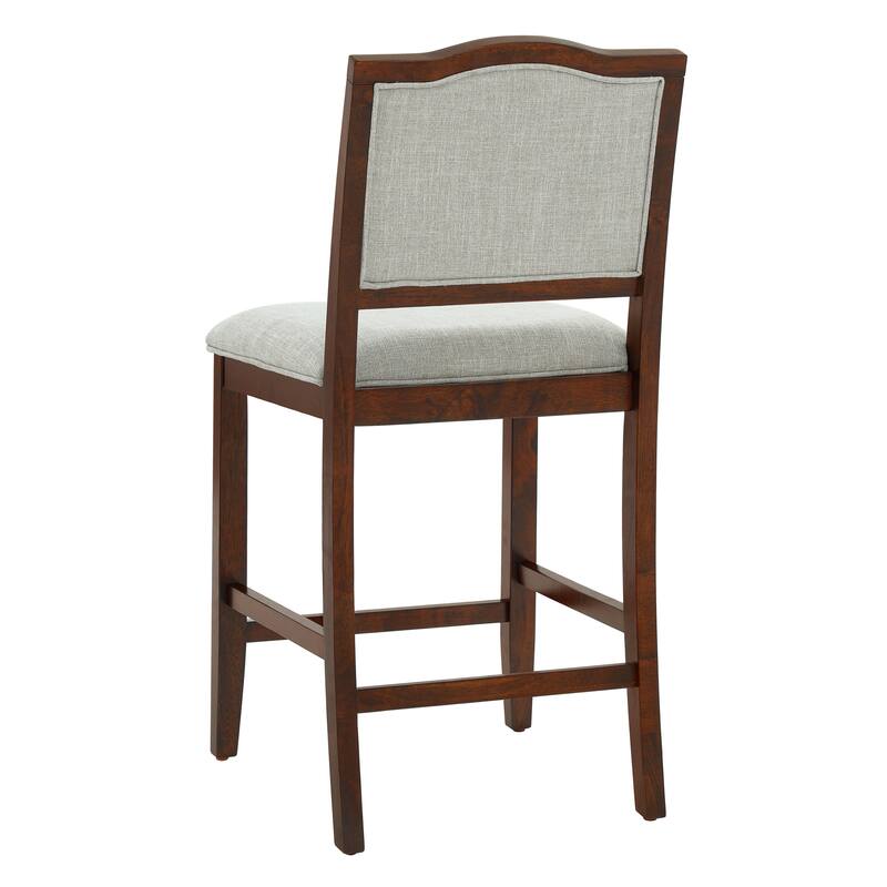 Roomfitters Counter Height Bar Stools Set of 2, Upholstered Bar Chairs with Back, Rubber Wood Frame for Kitchen Island